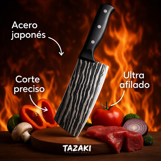 TAZAKI® | CUCHILLO #1 DEL MUNDO JAPONES ULTRA AFILADO