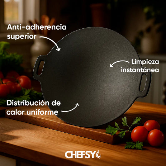 PLANCHA 28CM ANTIADHERENTE EN HIERRO ALEMÁN + GRATIS EBOOK CON 100 RECETAS EXCLUSIVAS